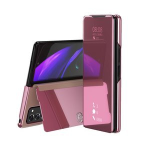 Huse pentru Samsung Galaxy Z Fold 2 5G, Clear View, roz rose gold