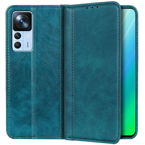 Huse pentru Xiaomi 12T / 12T Pro, Wallet Litchi Leather, turquoise