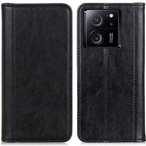 Huse pentru Xiaomi 13T / 13T Pro, Wallet Litchi Leather, negru