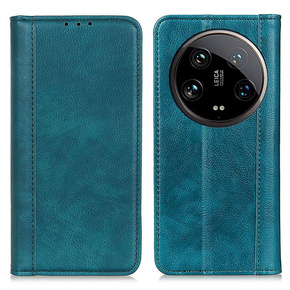 Huse pentru Xiaomi 14 Ultra, Wallet Litchi Leather, verde