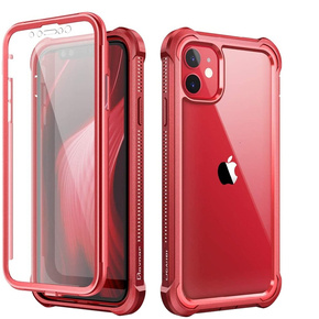 Huse pentru iPhone 11, Dexnor Full Body Rugged, transparent / roșu