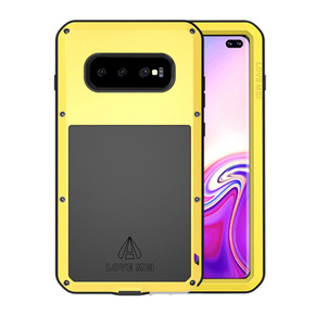 Love Mei Huse pentru Samsung Galaxy S10+ Plus, armored with glass, galben