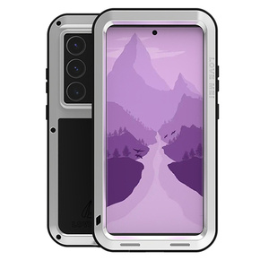 Love Mei Huse pentru Samsung Galaxy S24 Ultra, armored with glass, gri