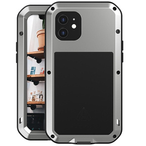 Love Mei Huse pentru iPhone 12, armored with glass, gri