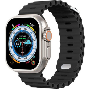 Pasek Silikonowy Ocean do Apple Watch 1/2/3/4/5/6/7/8/SE/ULTRA 42/44/45/49MM, Czarny