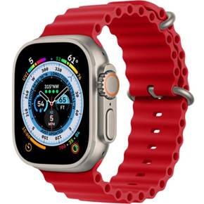 Pasek Silikonowy Ocean do Apple Watch 1/2/3/4/5/6/7/8/SE/ULTRA 42/44/45/49mm, Czerwony