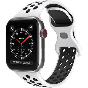 Pasek Silikonowy do Apple Watch 1/2/3/4/5/6/7/8/SE/ULTRA 42/44/45/49MM, Biały/Czarny