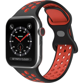 Pasek Silikonowy do Apple Watch 1/2/3/4/5/6/7/8/SE/ULTRA 42/44/45/49MM, Czarny/Czerwony