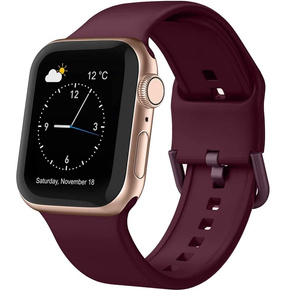 Pasek Silikonowy do Apple Watch 1/2/3/4/5/6/7/8/SE/ULTRA 42/44/45/49mm, Bordowy