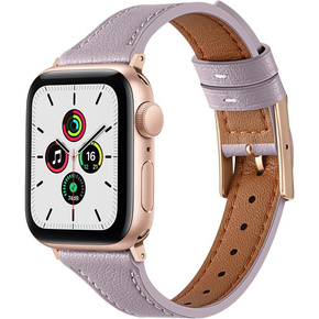 Pasek Skórzany do Apple Watch 1/2/3/4/5/6/7/8/SE 38/40/41mm, Fioletowy