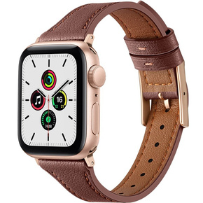 Pasek Skórzany do Apple Watch 1/2/3/4/5/6/7/8/SE/Ultra 42/44/45/49mm, Brązowy