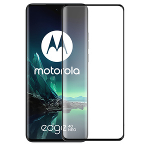 Sticlă temperată Full Glue pentru Motorola Edge 40 Neo, cu ramă neagră