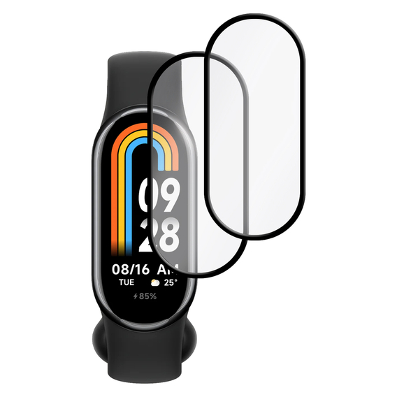 2x ERBORD Hybrid Glass pentru Xiaomi Smart Mi Band 8 / Xiaomi Smart Mi Band 9