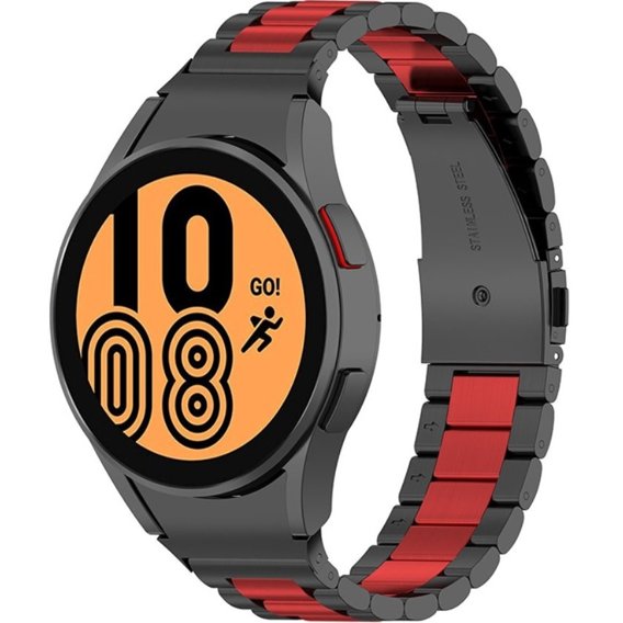 Bransoleta Stainless do Samsung Galaxy Watch 4 / 5 - Black/Red