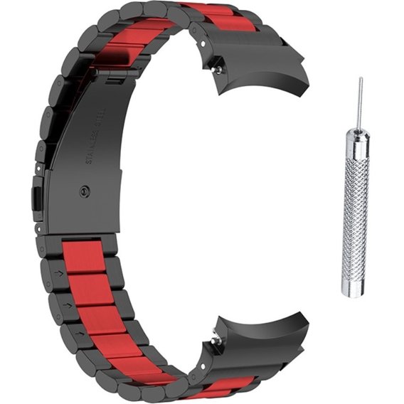 Bransoleta Stainless do Samsung Galaxy Watch 4 / 5 - Black/Red