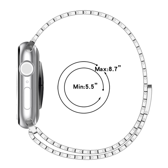 Brățară din oțel pentru Apple Watch 1/2/3/4/4/5/6/6/7/8/SE/ULTRA 42/44/45/49 MM - de argint