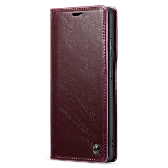 Carcasă flip CASEME pentru Samsung Galaxy S21 Ultra 5G, Waxy Textured, roșu