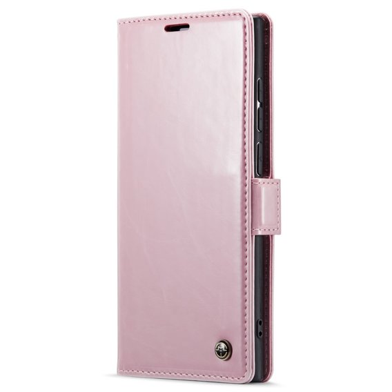 Carcasă flip CASEME pentru Samsung Galaxy S22 Ultra, Waxy Textured, roz rose gold