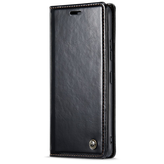 Carcasă flip CASEME pentru Samsung Galaxy S22, Waxy Textured, negru