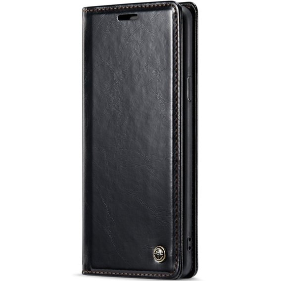 Carcasă flip CASEME pentru Samsung Galaxy S9, Waxy Textured, negru