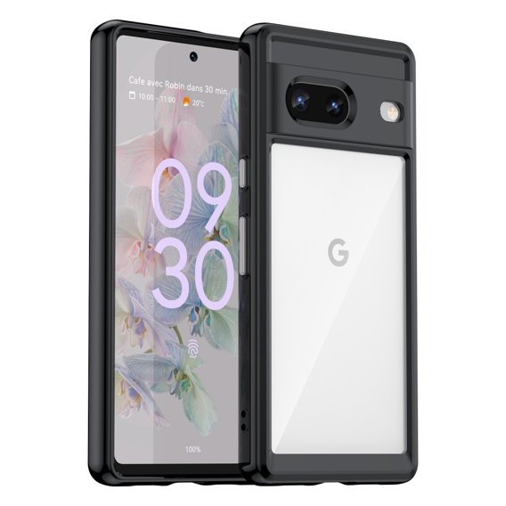 Carcasă pentru Google Pixel 7 5G, Fusion Hybrid, cu protecție pentru camera foto, transparent / negru