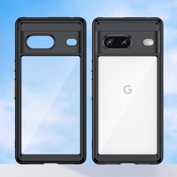 Carcasă pentru Google Pixel 7 5G, Fusion Hybrid, cu protecție pentru camera foto, transparent / negru