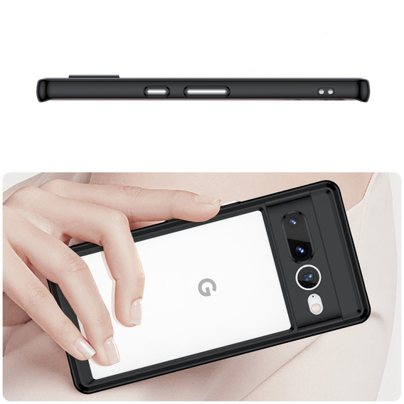 Carcasă pentru Google Pixel 7 Pro 5G, Fusion Hybrid, cu protecție pentru camera foto, transparent / negru