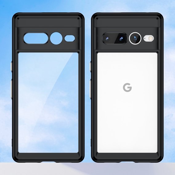 Carcasă pentru Google Pixel 7 Pro 5G, Fusion Hybrid, cu protecție pentru camera foto, transparent / negru