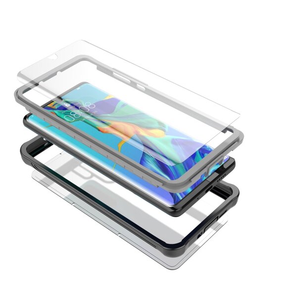 Carcasă pentru Huawei P30 Pro, Shockproof, cu folie, negru