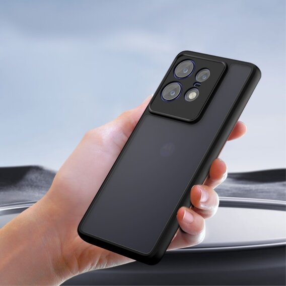 Carcasă pentru Motorola Edge 50 Pro 5G, Fusion Hybrid, cu protecție pentru camera foto, transparent / negru