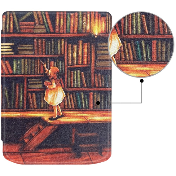 Carcasă pentru PocketBook Verse / Verse Pro, Smartcase, Library girl