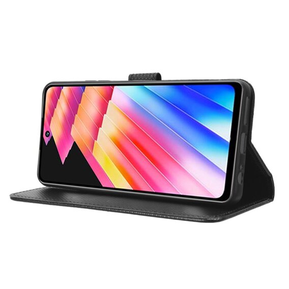 Carcasă pentru Realme C67 4G, Smart Magnet, negru + sticlă 9H