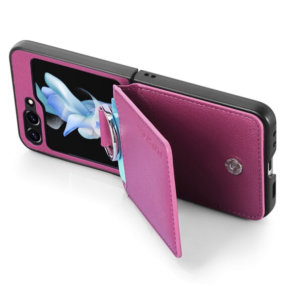 Carcasă pentru Samsung Galaxy Z Flip6 5G, Card Slot Ring Case, violet