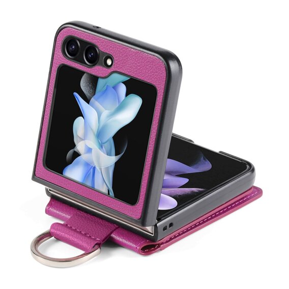 Carcasă pentru Samsung Galaxy Z Flip6 5G, Card Slot Ring Case, violet