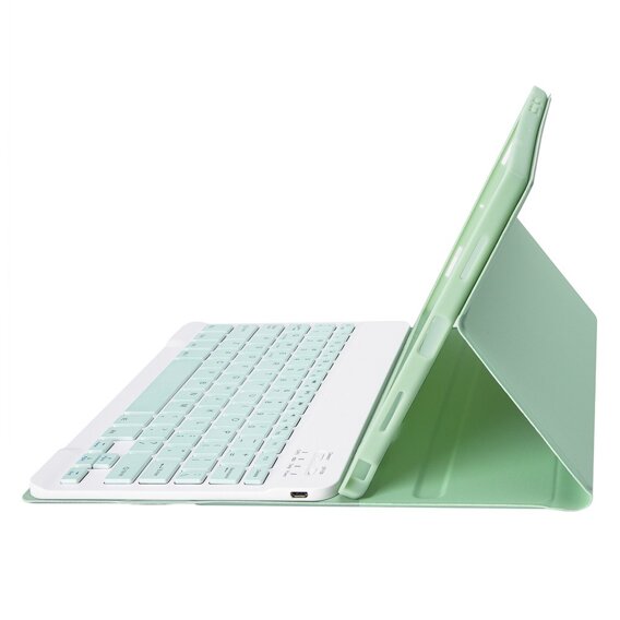 Carcasă + tastatură Apple iPad Air 11" 6 gen. 2024, Leather Pen Slot, verde deschis