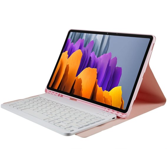 Carcasă + tastatură Galaxy Tab S7+ Plus / S8+ Plus /S7 FE T730 T733, Pen Slot, roz rose gold