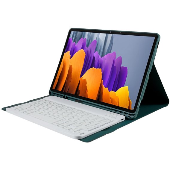 Carcasă + tastatură Galaxy Tab S7+ Plus / S8+ Plus /S7 FE T730 T733, Pen Slot, verde