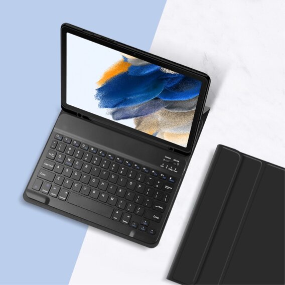 Carcasă + tastatură Samsung Galaxy Tab A8 10.5, Leather Pen Slot, negru