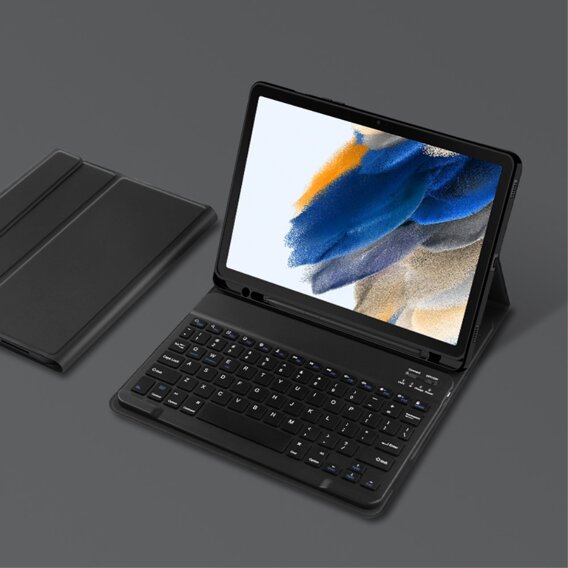 Carcasă + tastatură Samsung Galaxy Tab A8 10.5, Leather Pen Slot, negru