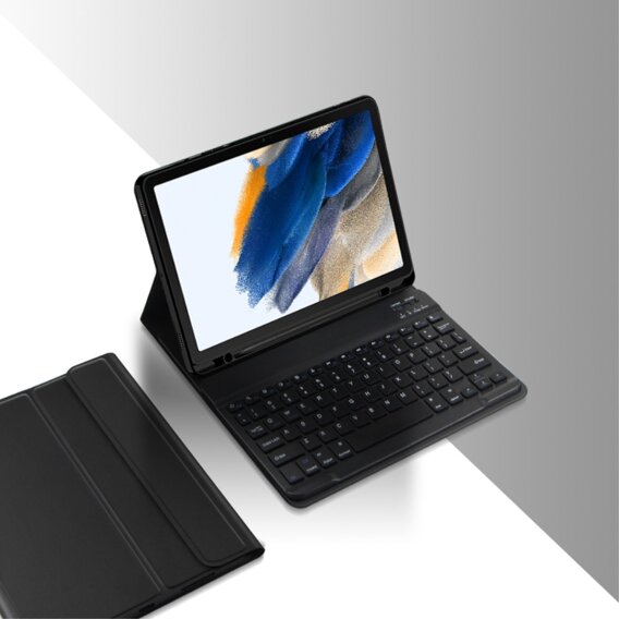 Carcasă + tastatură Samsung Galaxy Tab A8 10.5, Leather Pen Slot, negru