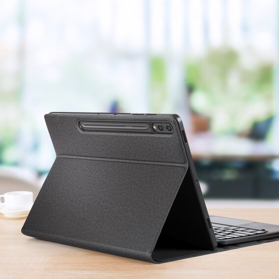 Carcasă + tastatură Samsung Galaxy Tab S10+ Plus, Dux Ducis TouchPad Leather Pen Slot, negru