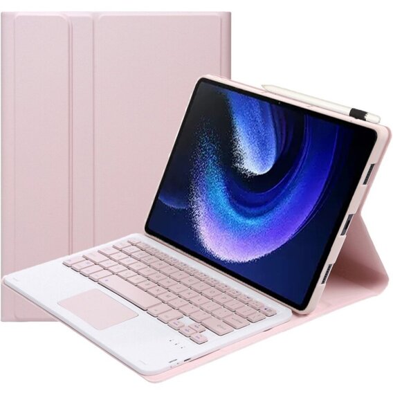 Carcasă + tastatură Xiaomi Pad 6 / 6 Pro, Touchpad, roz