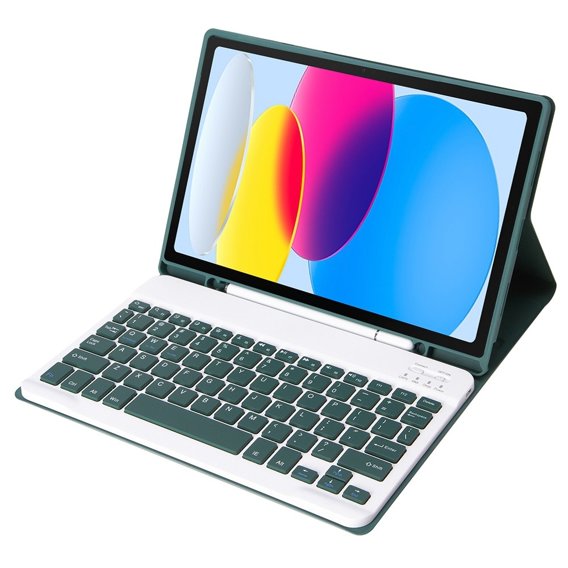 Carcasă + tastatură iPad 10.9 2022 10 Gen, Pen Slot, verde închis