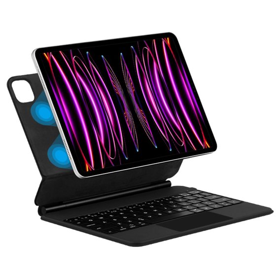 Carcasă + tastatură iPad Pro 11 2020 / 2021 / 2022, JIUYU Magnetic Keyboard Touchpad, negru