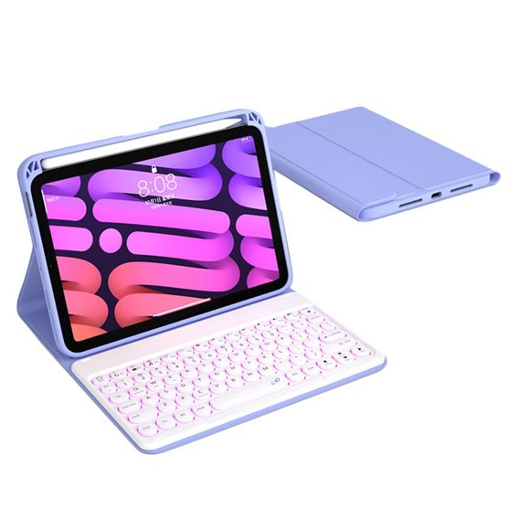 Carcasă + tastatură iPad mini 6 2021 8,3'', Magnetic Keyboard Pen Slot, violet