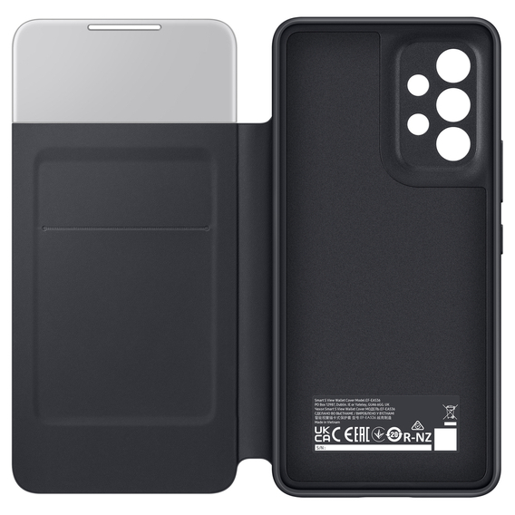 Caz original Samsung pentru Galaxy A53 5G, S View Wallet Cover, negru