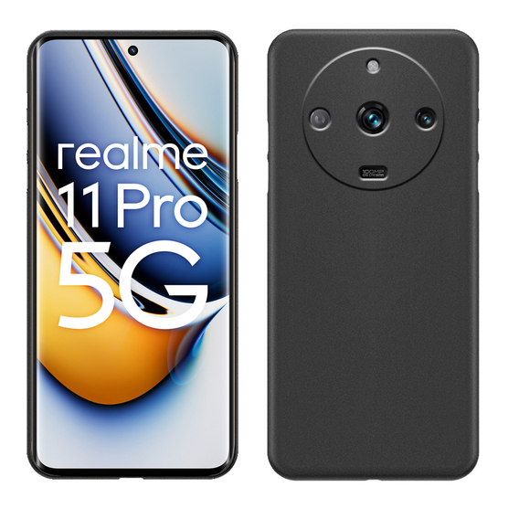 Caz subțire pentru Realme 11 Pro / 11 Pro +, Slim, negru