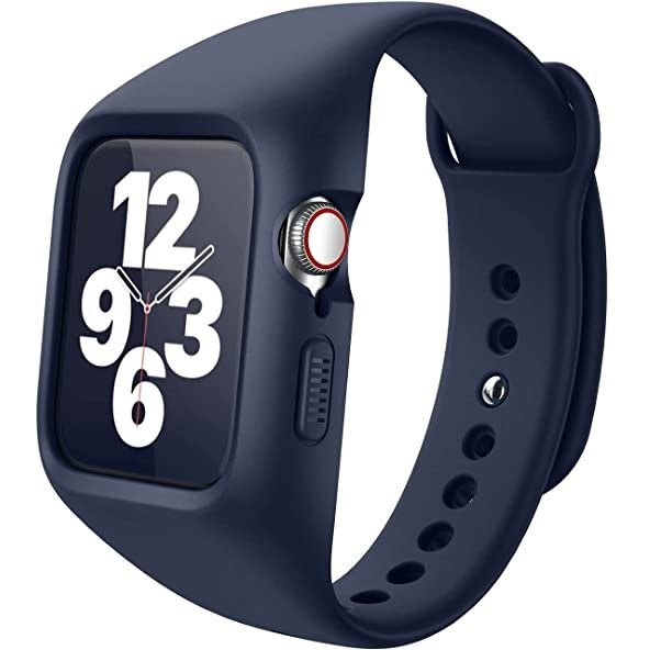 Centură + carcasă Suritch pentru Apple Watch 1/2/3/4/5/6/SE 38/40mm, albastru închis