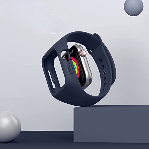 Centură + carcasă Suritch pentru Apple Watch 1/2/3/4/5/6/SE 38/40mm, albastru închis