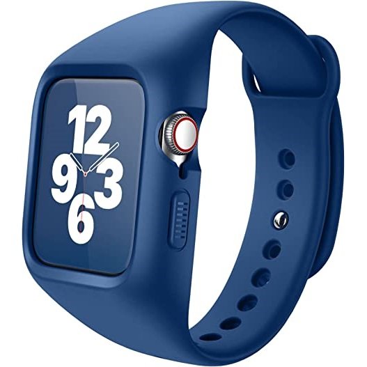 Centură + carcasă Suritch pentru Apple Watch 4/5/6/7/8/SE 44/45mm, albastru